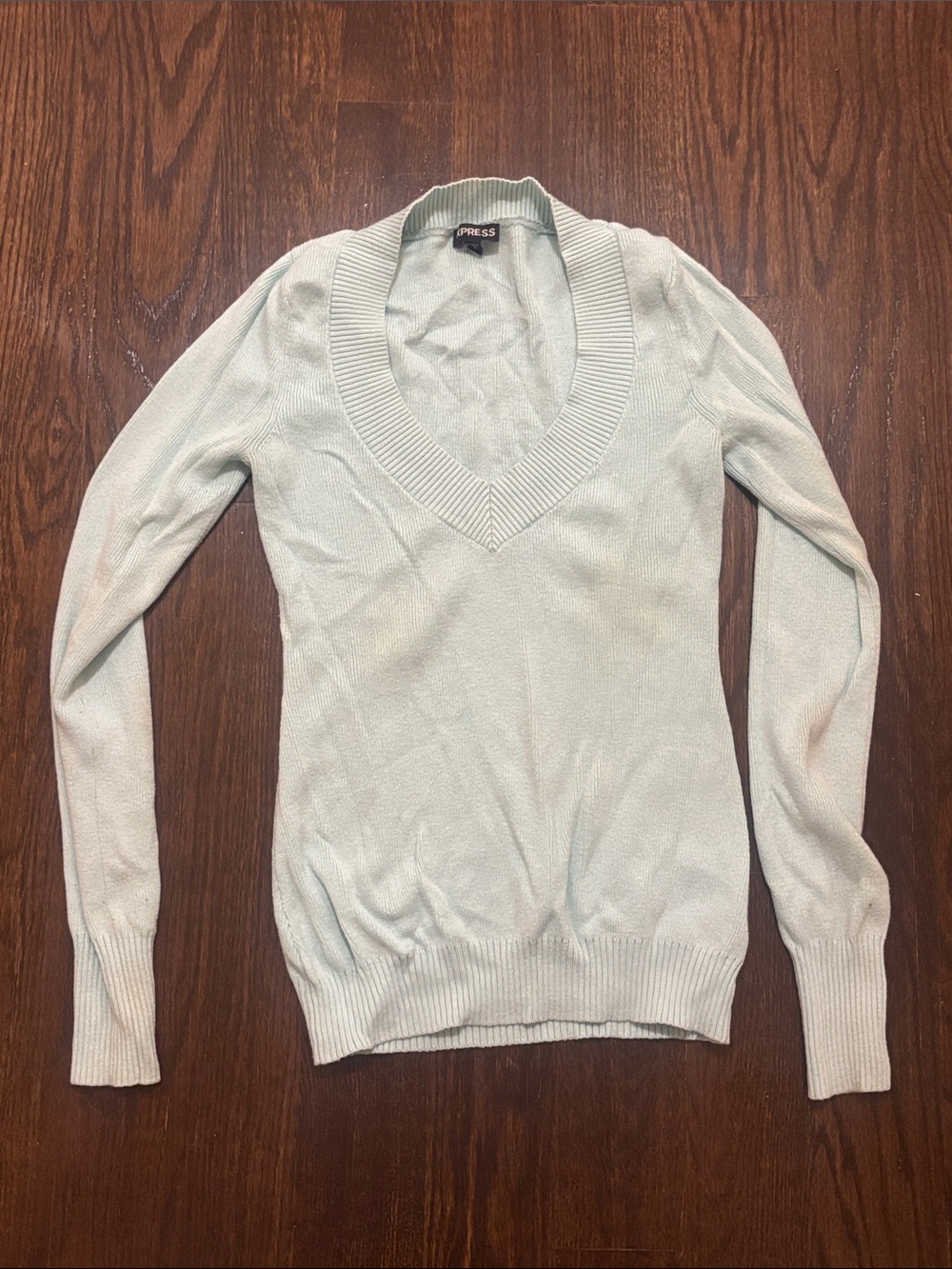 EXPRESS Light Mint Green V-Neck Sweater